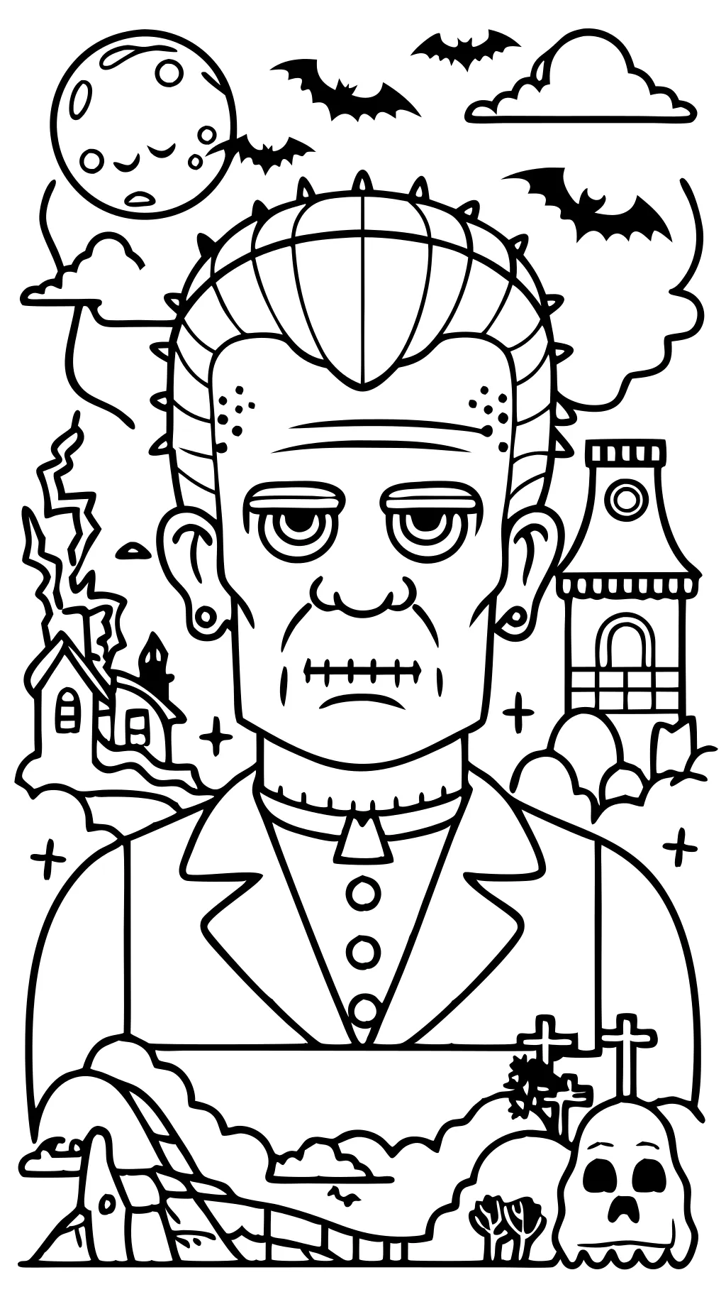 coloring pages of frankenstein